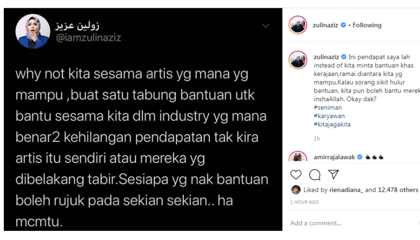 Kita Pun Boleh Bantu Mereka Zulin Aziz Ambil Jalan Tengah Seru Artis Berkemampuan Hulur Sumbangan Rileklah Com