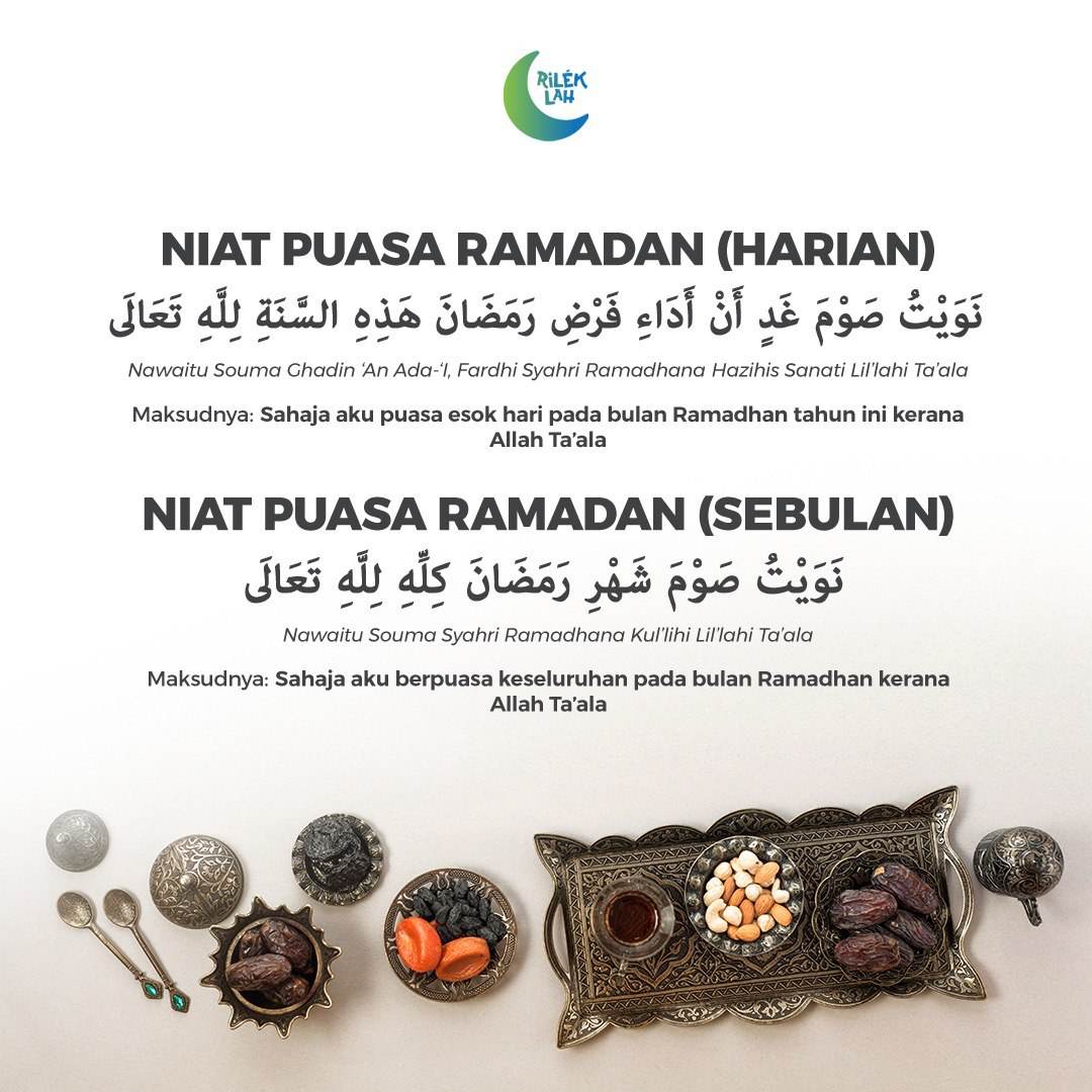 Niat Puasa Harian & Sebulan Di Bulan Ramadan | Rileklah.com